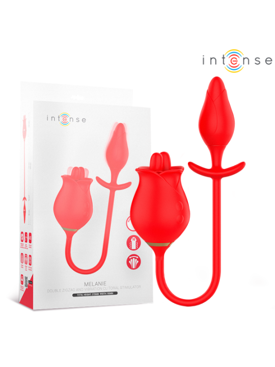 INTENSE - MELANIE DOUBLE STIMULATEUR DE CLITORIS AVEC LANGUE EN ZIGZAG