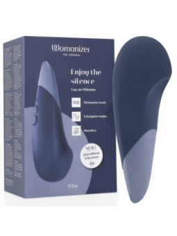 WOMANIZER - VIBE LAY-ON VIBRATEUR SILENCIEUX BLEU FONCÉ