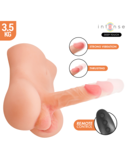 INTENSE DEEP TOUCH - TORSE DAMIEN AVEC GODE RÉALISTE AVEC FONCTION DE POUSSÉE ET DE VIBRATION, TÉLÉCOMMANDE, 3,5 KG