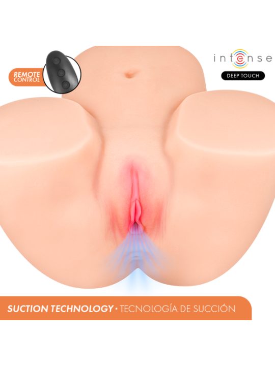 INTENSE DEEP TOUCH - MASTURBATEUR VAGINAL GINGER AVEC SUCCION, CHALEUR, VIBRATION ET EFFETS VOCAUX, TÉLÉCOMMANDE INCLUSE, 5,3 KG
