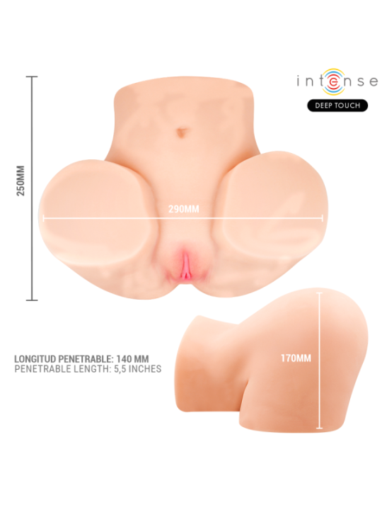 INTENSE DEEP TOUCH - MASTURBATEUR VAGINAL GINGER AVEC SUCCION, CHALEUR, VIBRATION ET EFFETS VOCAUX, TÉLÉCOMMANDE INCLUSE, 5,3 KG