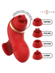 INTENSE - PATTY STIMULATEUR AVEC 4 TÊTES : SUCCION, TAPOTER, GRIFFER ET LÉCHER