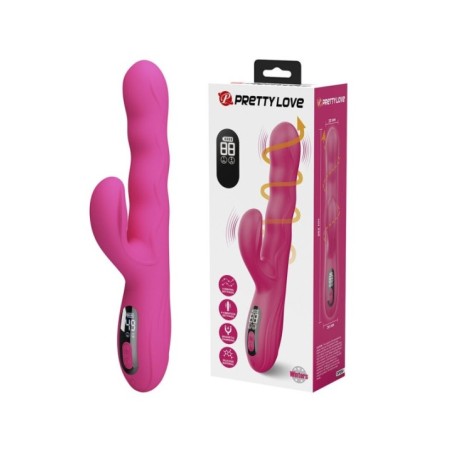 PRETTY LOVE - VIBRATEUR LAPIN MULTIFONCTION WINTERS AVEC AFFICHAGE LED ROSE