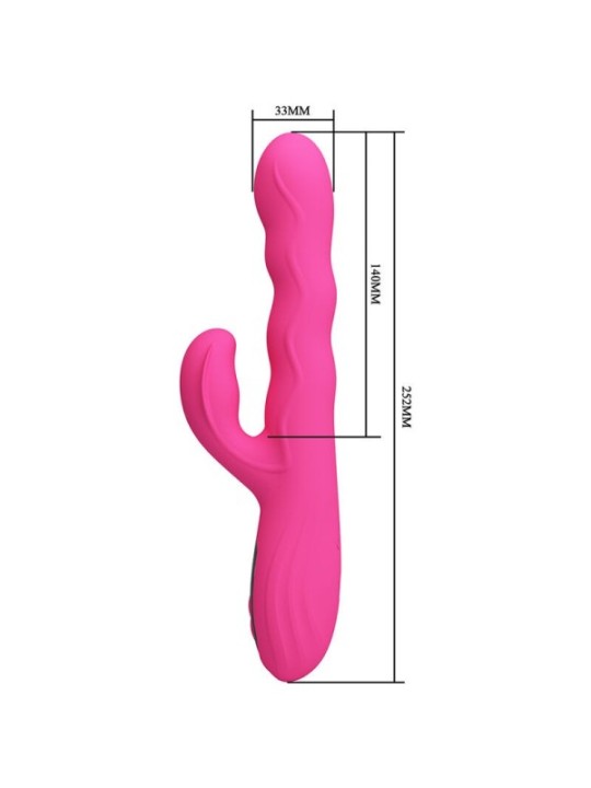 PRETTY LOVE - VIBRATEUR LAPIN MULTIFONCTION WINTERS AVEC AFFICHAGE LED ROSE