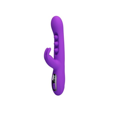PRETTY LOVE - VIBRATEUR LAPIN SABIEN AVEC STIMULATION PAR TAPOTEMENTS ET LED VIOLETTE
