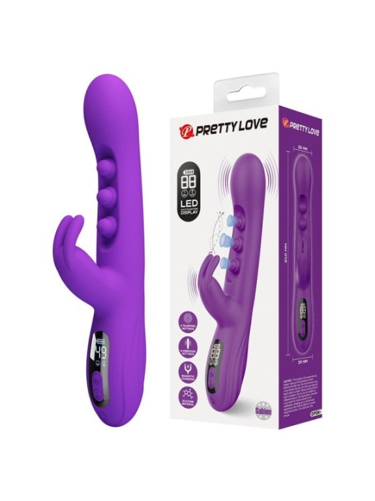PRETTY LOVE - VIBRATEUR LAPIN SABIEN AVEC STIMULATION PAR TAPOTEMENTS ET LED VIOLETTE