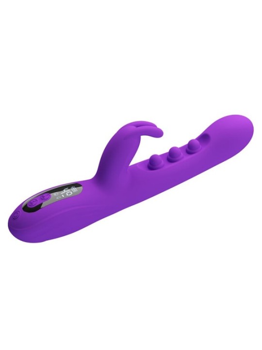 PRETTY LOVE - VIBRATEUR LAPIN SABIEN AVEC STIMULATION PAR TAPOTEMENTS ET LED VIOLETTE