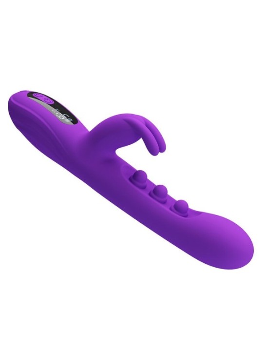 PRETTY LOVE - VIBRATEUR LAPIN SABIEN AVEC STIMULATION PAR TAPOTEMENTS ET LED VIOLETTE