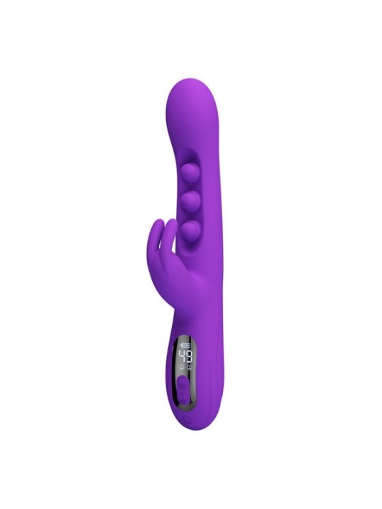 PRETTY LOVE - VIBRATEUR LAPIN SABIEN AVEC STIMULATION PAR TAPOTEMENTS ET LED VIOLETTE