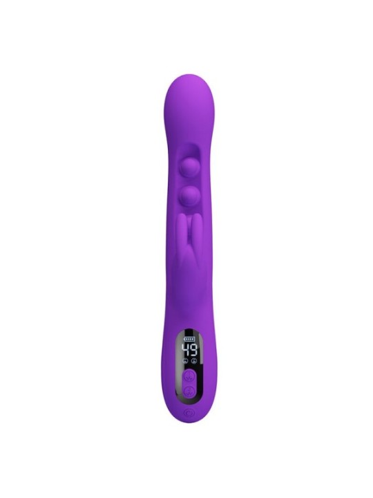 PRETTY LOVE - VIBRATEUR LAPIN SABIEN AVEC STIMULATION PAR TAPOTEMENTS ET LED VIOLETTE