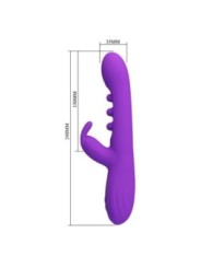 PRETTY LOVE - VIBRATEUR LAPIN SABIEN AVEC STIMULATION PAR TAPOTEMENTS ET LED VIOLETTE