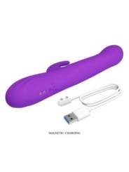 PRETTY LOVE - VIBRATEUR LAPIN SABIEN AVEC STIMULATION PAR TAPOTEMENTS ET LED VIOLETTE
