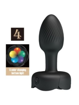 PRETTY LOVE - PLUG ANAL OLMAN AVEC LUMIÈRE LED NOIR 8,8 CM