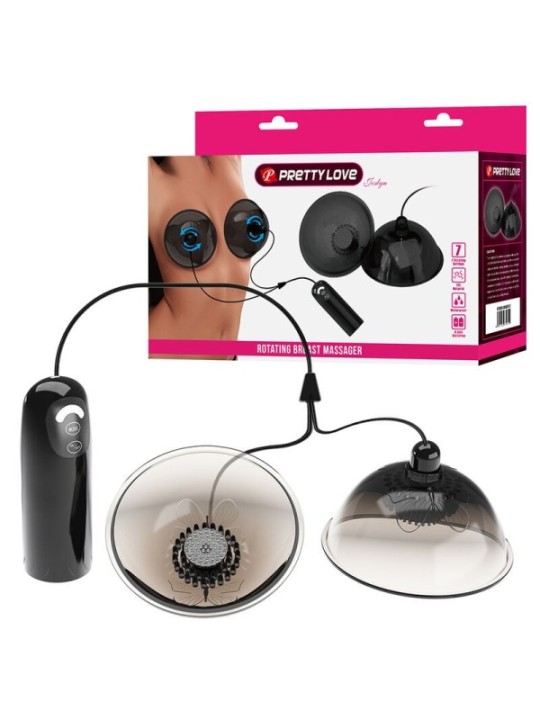 PRETTY LOVE - STIMULATEUR DE TÉTONS ROTATIF À SUCCION NOIR