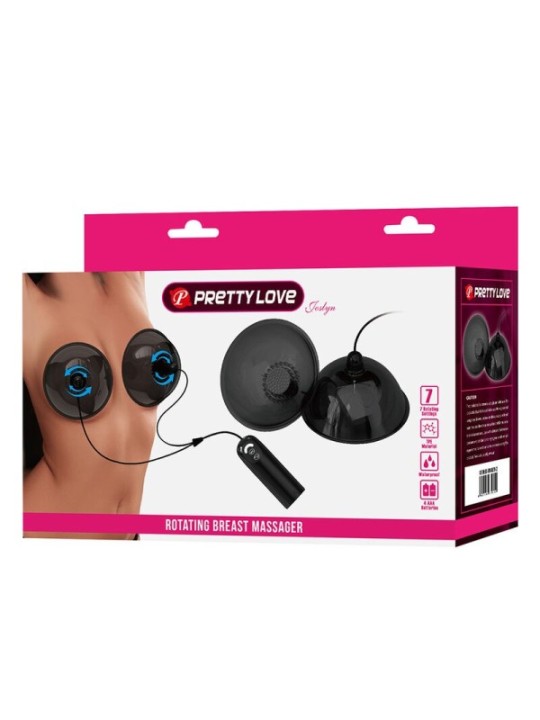PRETTY LOVE - STIMULATEUR DE TÉTONS ROTATIF À SUCCION NOIR