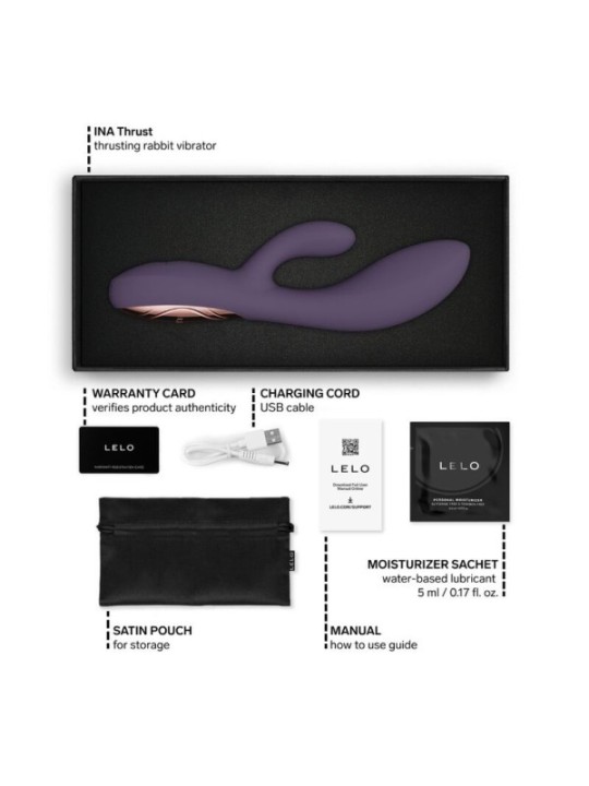 LELO - INA THRUST RABBIT VIBRATEUR À POUSSÉE VIOLET