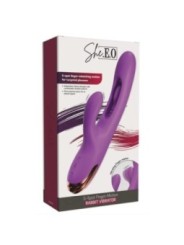 SHE.E.O - VIBRATEUR POINT G LAPIN AVEC MOUVEMENT NUMÉRIQUE VIOLET