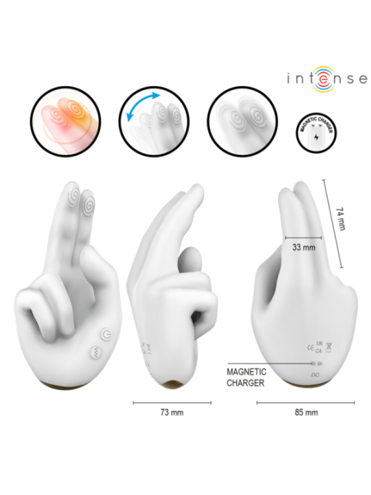 INTENSE - JIMMY STIMULATEUR MULTIFONCTION EN FORME DE MAIN AVEC VIBRATION ET CHALEUR