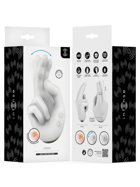 INTENSE - JIMMY STIMULATEUR MULTIFONCTION EN FORME DE MAIN AVEC VIBRATION ET CHALEUR