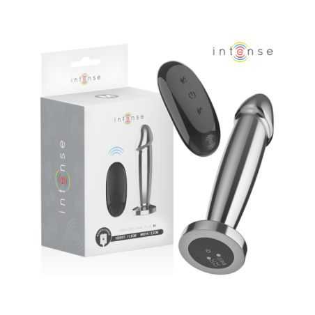 INTENSE - PLUG ANAL 10 VIBRATIONS GODE MÉTALLIQUE AVEC TÉLÉCOMMANDE M