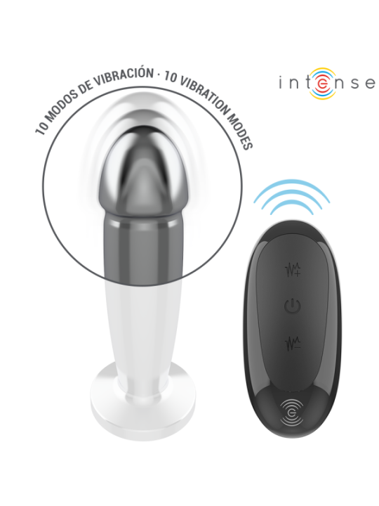 INTENSE - PLUG ANAL 10 VIBRATIONS GODE MÉTALLIQUE AVEC TÉLÉCOMMANDE M