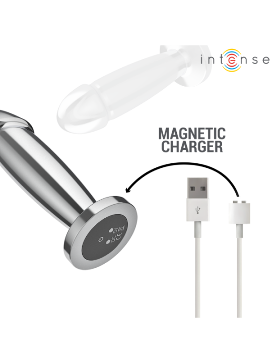 INTENSE - PLUG ANAL 10 VIBRATIONS GODE MÉTALLIQUE AVEC TÉLÉCOMMANDE M