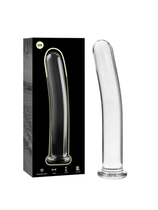 NEBULA SERIES BY IBIZA - MODÈLE 8 GODE EN VERRE BOROSILICATE CLAIR 14.5 CM -O- 2 CM