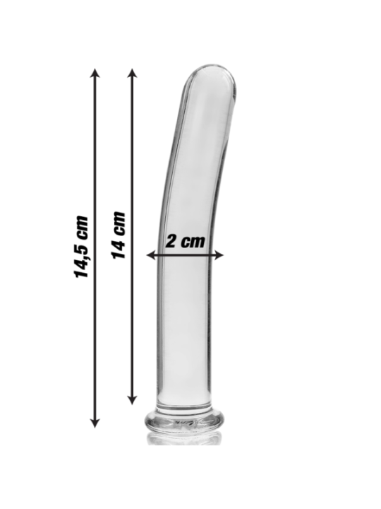 NEBULA SERIES BY IBIZA - MODÈLE 8 GODE EN VERRE BOROSILICATE CLAIR 14.5 CM -O- 2 CM