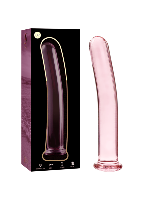 NEBULA SERIES BY IBIZA - MODÈLE 9 GODE EN VERRE BOROSILICATE ROSE 15.5 CM -O- 2.5 CM