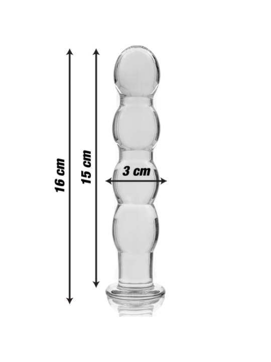 NEBULA SERIES BY IBIZA - MODÈLE 10 GODE EN VERRE BOROSILICATE CLAIR 16.5 CM -O- 3.5 CM