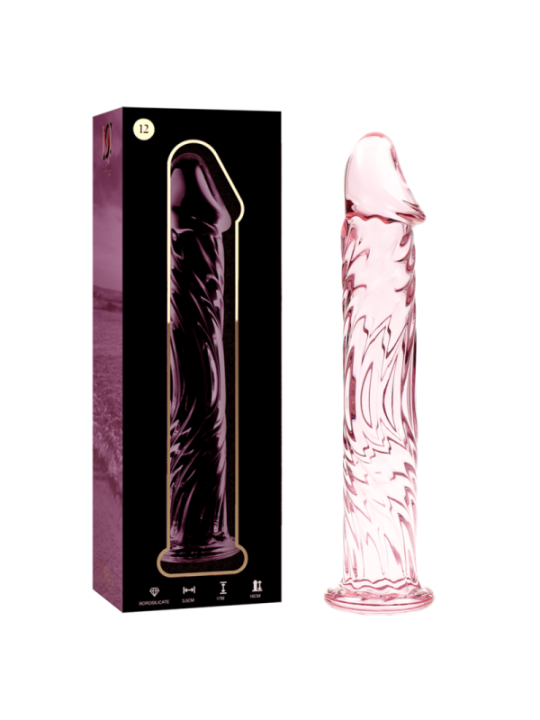 NEBULA SERIES BY IBIZA - MODÈLE 12 GODE EN VERRE BOROSILICATE ROSE 17 CM -O- 3.5 CM