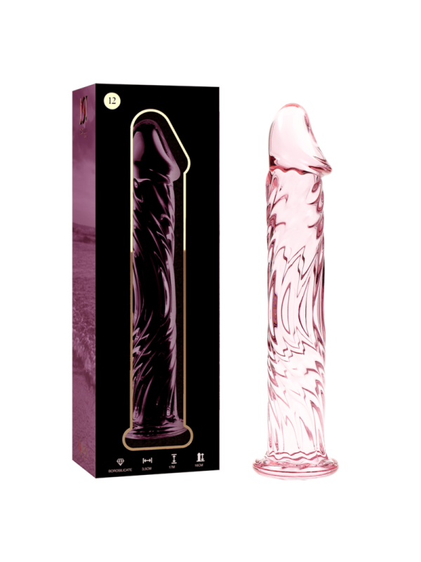 NEBULA SERIES BY IBIZA - MODÈLE 12 GODE EN VERRE BOROSILICATE ROSE 17 CM -O- 3.5 CM