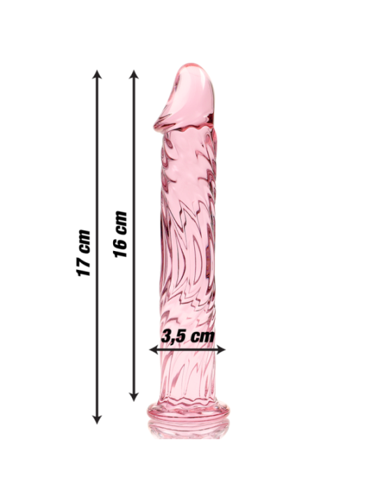 NEBULA SERIES BY IBIZA - MODÈLE 12 GODE EN VERRE BOROSILICATE ROSE 17 CM -O- 3.5 CM
