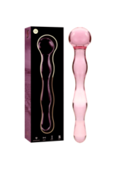 NEBULA SERIES BY IBIZA - MODÈLE 13 GODE EN VERRE BOROSILICATE ROSE 18 CM -O- 3.5 CM