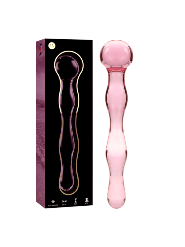 NEBULA SERIES BY IBIZA - MODÈLE 13 GODE EN VERRE BOROSILICATE ROSE 18 CM -O- 3.5 CM