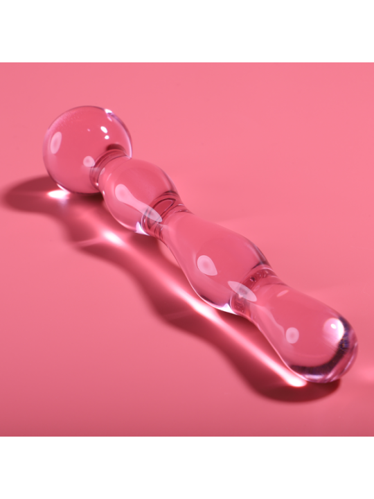 NEBULA SERIES BY IBIZA - MODÈLE 13 GODE EN VERRE BOROSILICATE ROSE 18 CM -O- 3.5 CM
