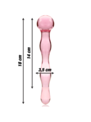 NEBULA SERIES BY IBIZA - MODÈLE 13 GODE EN VERRE BOROSILICATE ROSE 18 CM -O- 3.5 CM