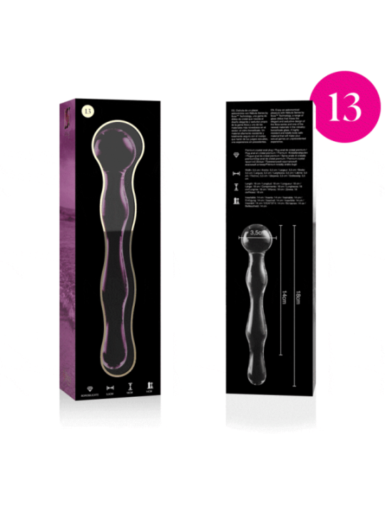 NEBULA SERIES BY IBIZA - MODÈLE 13 GODE EN VERRE BOROSILICATE ROSE 18 CM -O- 3.5 CM