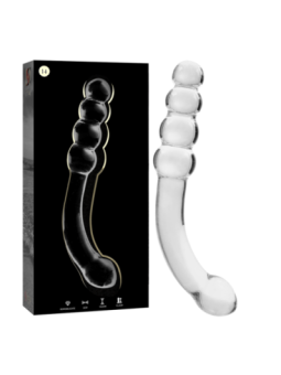 NEBULA SERIES BY IBIZA - MODÈLE 14 GODE EN VERRE BOROSILICATE CLAIR 18.5 CM -O- 3 CM