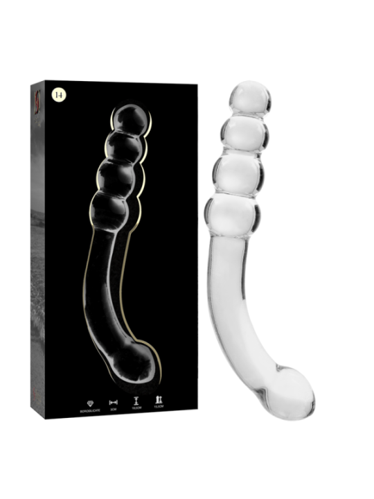 NEBULA SERIES BY IBIZA - MODÈLE 14 GODE EN VERRE BOROSILICATE CLAIR 18.5 CM -O- 3 CM