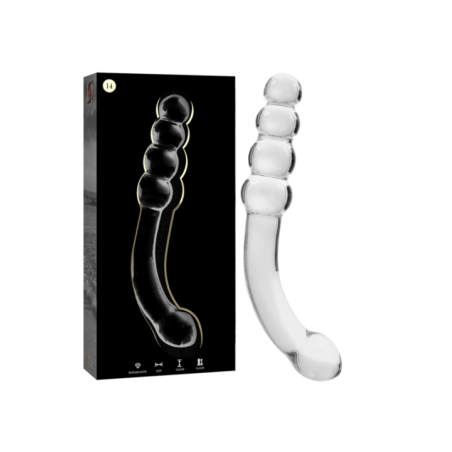 NEBULA SERIES BY IBIZA - MODÈLE 14 GODE EN VERRE BOROSILICATE CLAIR 18.5 CM -O- 3 CM