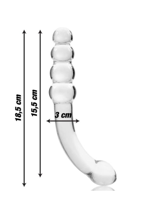 NEBULA SERIES BY IBIZA - MODÈLE 14 GODE EN VERRE BOROSILICATE CLAIR 18.5 CM -O- 3 CM