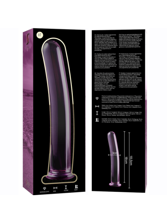 NEBULA SERIES BY IBIZA - MODÈLE 17 GODE EN VERRE BOROSILICATE ROSE 18.5 CM -O- 3 CM