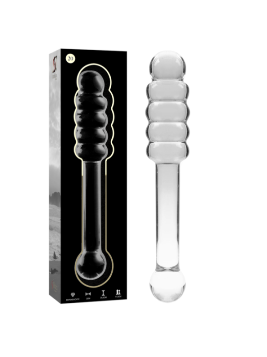 NEBULA SERIES BY IBIZA - MODÈLE 20 GODE EN VERRE BOROSILICATE CLAIR 20.5 CM -O- 3 CM