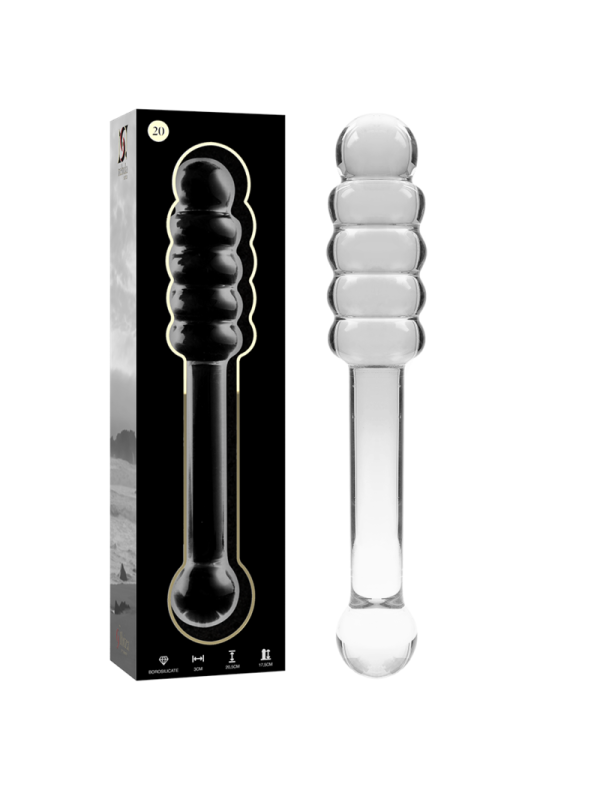 NEBULA SERIES BY IBIZA - MODÈLE 20 GODE EN VERRE BOROSILICATE CLAIR 20.5 CM -O- 3 CM