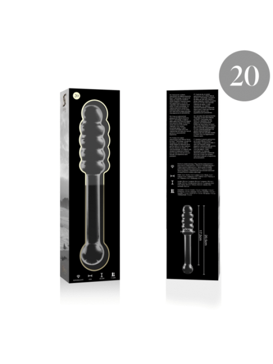NEBULA SERIES BY IBIZA - MODÈLE 20 GODE EN VERRE BOROSILICATE CLAIR 20.5 CM -O- 3 CM
