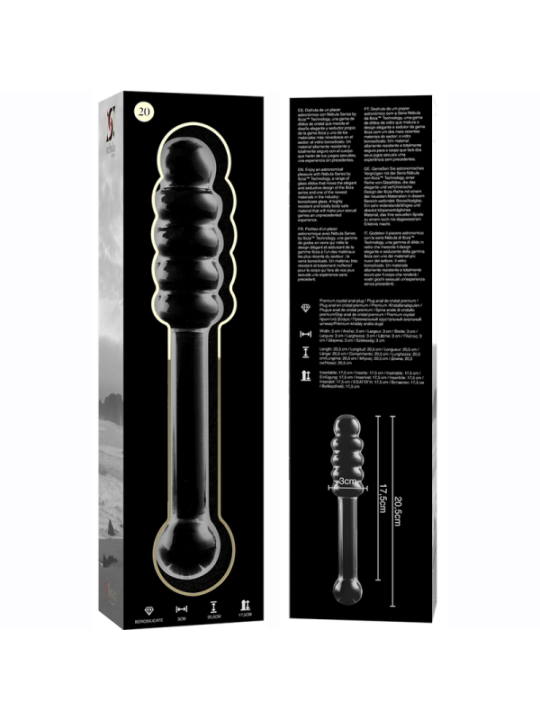 NEBULA SERIES BY IBIZA - MODÈLE 20 GODE EN VERRE BOROSILICATE CLAIR 20.5 CM -O- 3 CM
