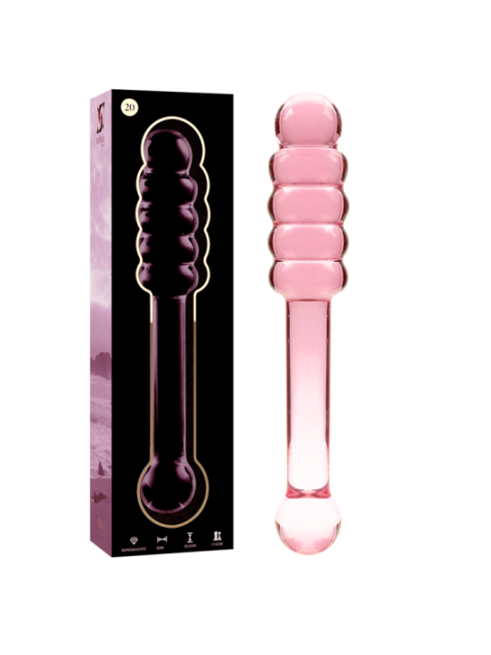 NEBULA SERIES BY IBIZA - MODÈLE 20 GODE EN VERRE BOROSILICATE ROSE 20.5 CM -O- 3 CM