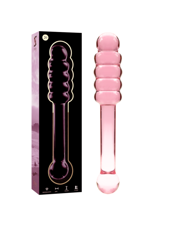 NEBULA SERIES BY IBIZA - MODÈLE 20 GODE EN VERRE BOROSILICATE ROSE 20.5 CM -O- 3 CM