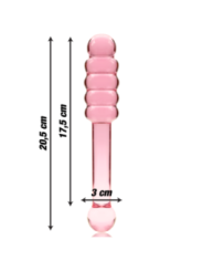 NEBULA SERIES BY IBIZA - MODÈLE 20 GODE EN VERRE BOROSILICATE ROSE 20.5 CM -O- 3 CM